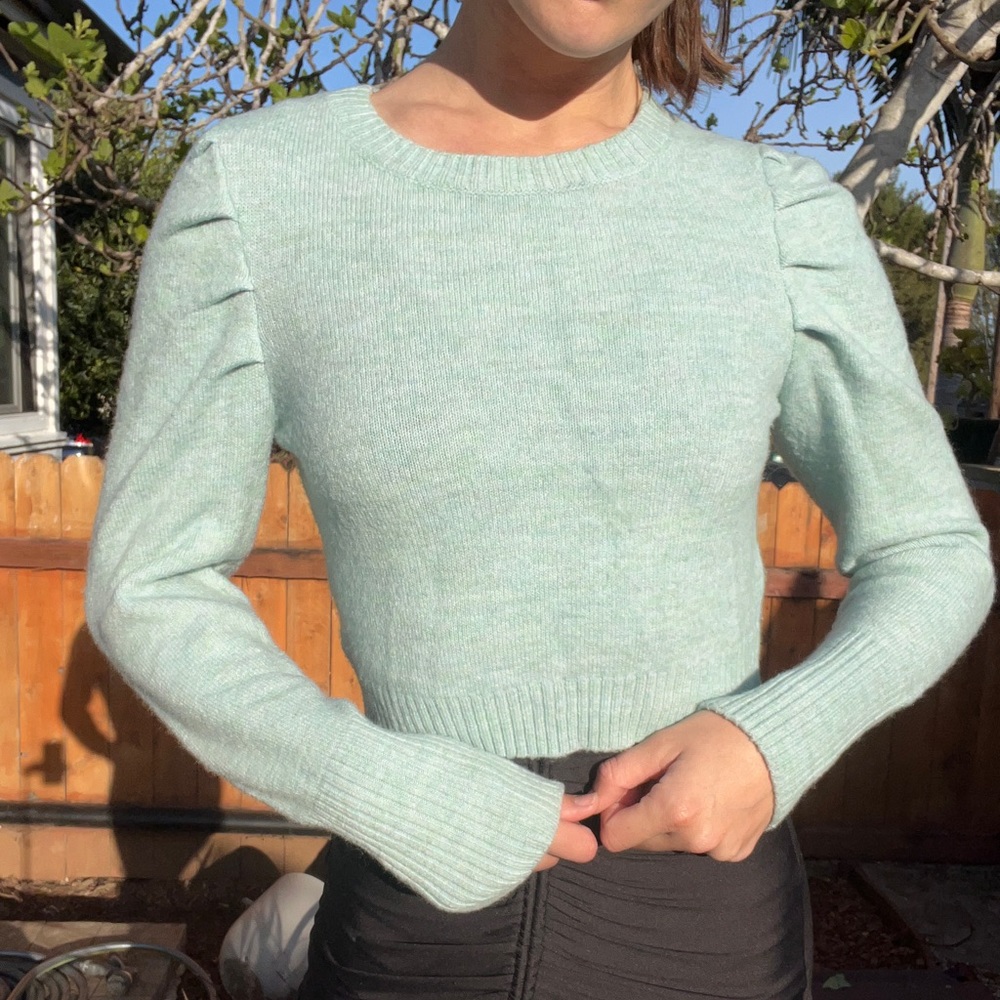 Teal cropped Wild Fable sweater